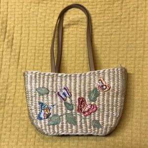 Straw purse (cloth lined)